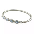Blue Topaz Hinged Bangle Sterling Silver 925 Hallmarked British Made Brand New