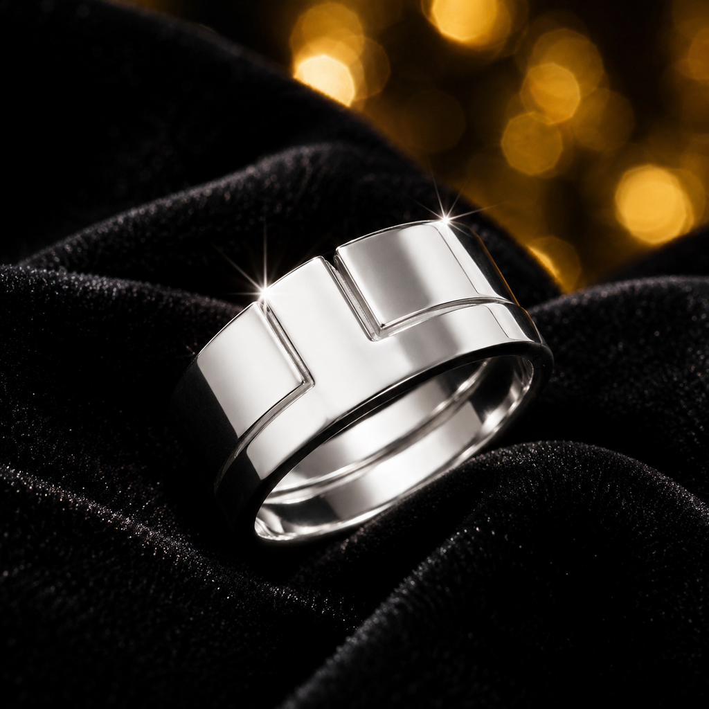 Sterling Silver Ring Interlocking 925 Hallmarked Size H - M British Made
