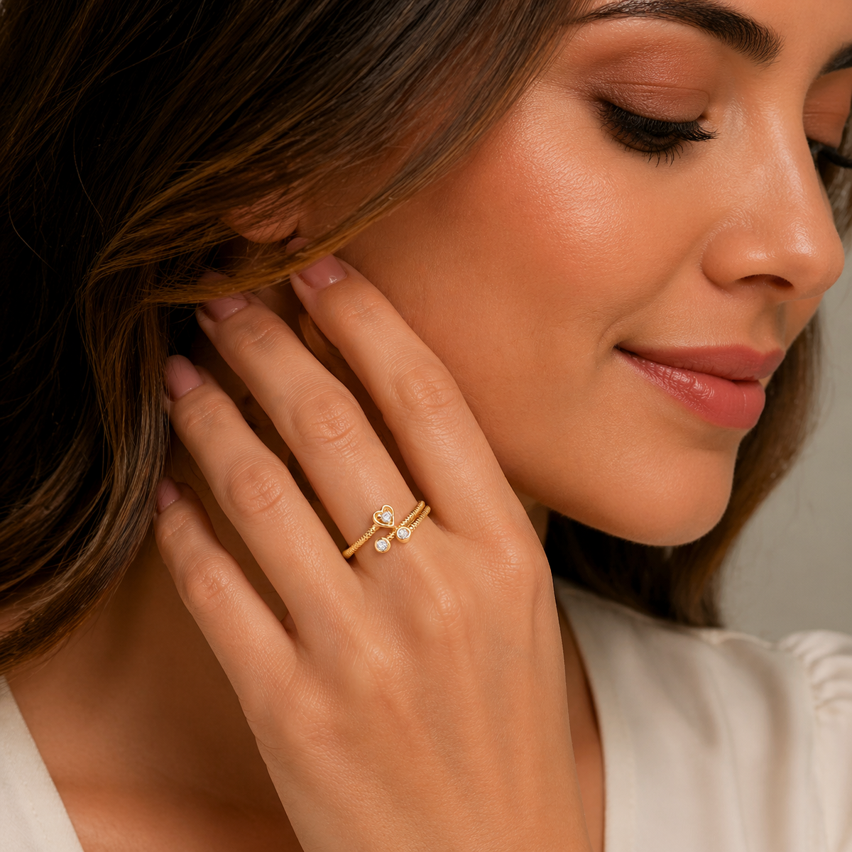 Twisted Heart Ring 9ct Yellow Gold Hallmarked Sizes J - T British Made