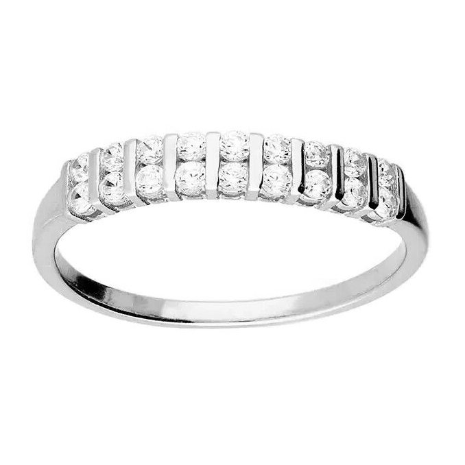Baguette Eternity Ring Sterling Silver 925 Hallmarked British Made Size K - R