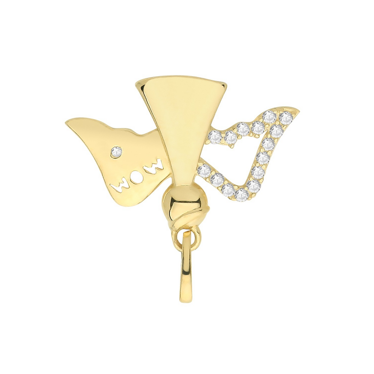 Mom Angel Wings 9ct Yellow Gold Pendant 375 Hallmarked All Chain Lengths