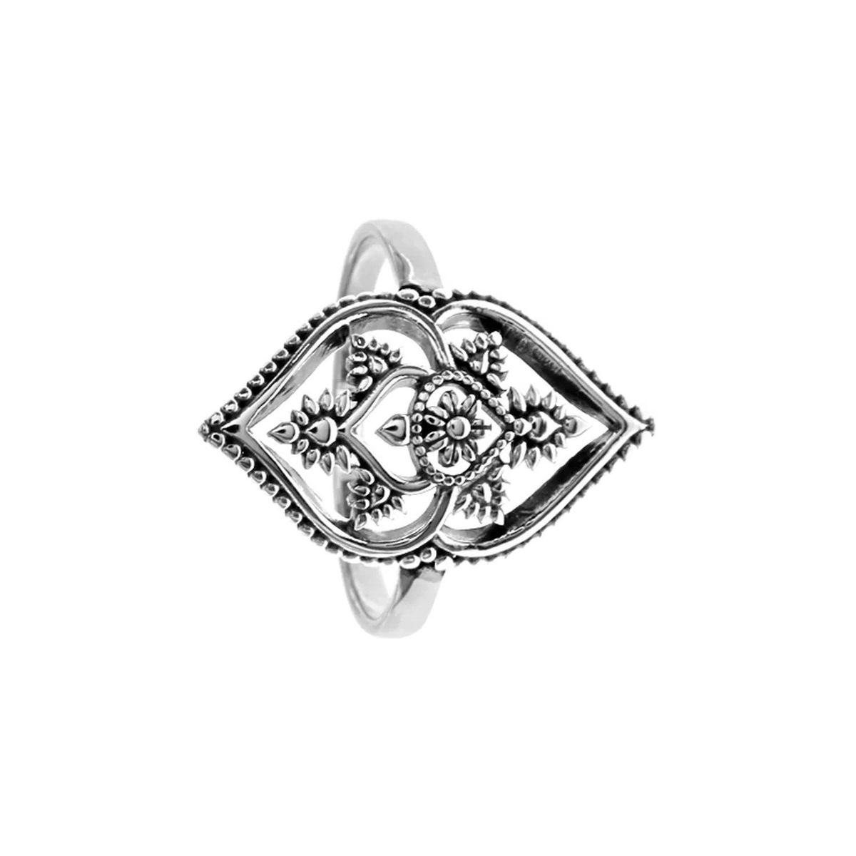 Vintage Flower Ring Sterling Silver 925 Hallmarked British Made Size J - T