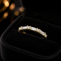 Baguette Half Eternity Ring 9ct Yellow Gold Hallmarked Sizes L - S  British Made