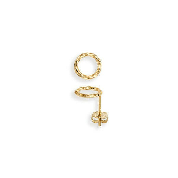 Roped Edge Circle Earrings 9ct Yellow Gold Hallmarked Brand New Boxed