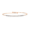 13 Natural Diamond 18ct Rose Gold Bangle 375 Hallmarked British Made