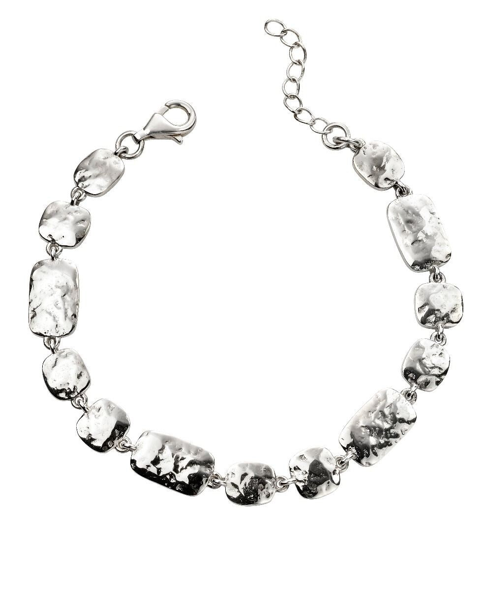 Hammered Multi Link Bracelet Sterling Silver 925 Hallmarked Brand New Boxed