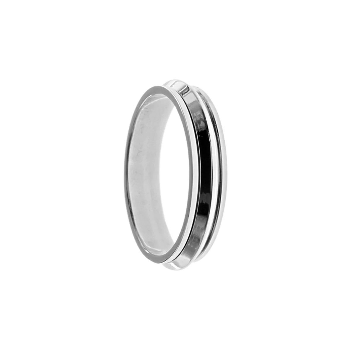 2 Tone Spinner Ring Sterling Silver 925 Hallmarked British Made Size J - T