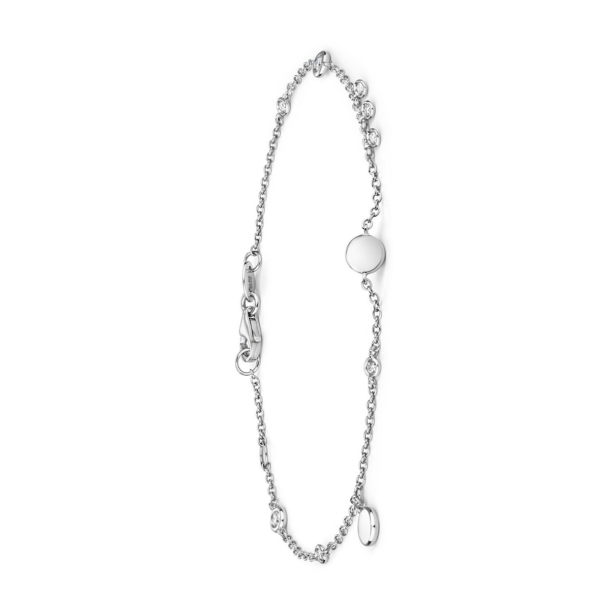 Flush 8 Natural Diamond 18ct White Gold Bracelet 375 Hallmarked British Made