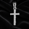 Zircon Cross Pendant Sterling Silver 925 Hallmarked All Chain Lengths Brand New