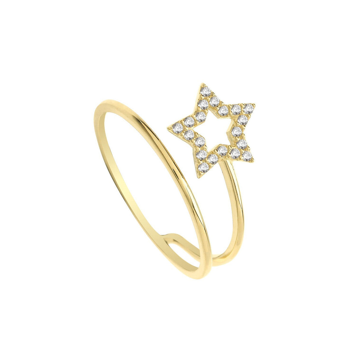 Star Wrap Ring 9ct Yellow Gold Hallmarked Sizes J - S British Made