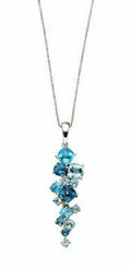 London Blue Topaz Pendant 9ct White Gold 375 Hallmarked British Made