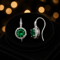 Emerald Drop Earrings Solid Sterling Silver 925 Hallmark Brand New Boxed