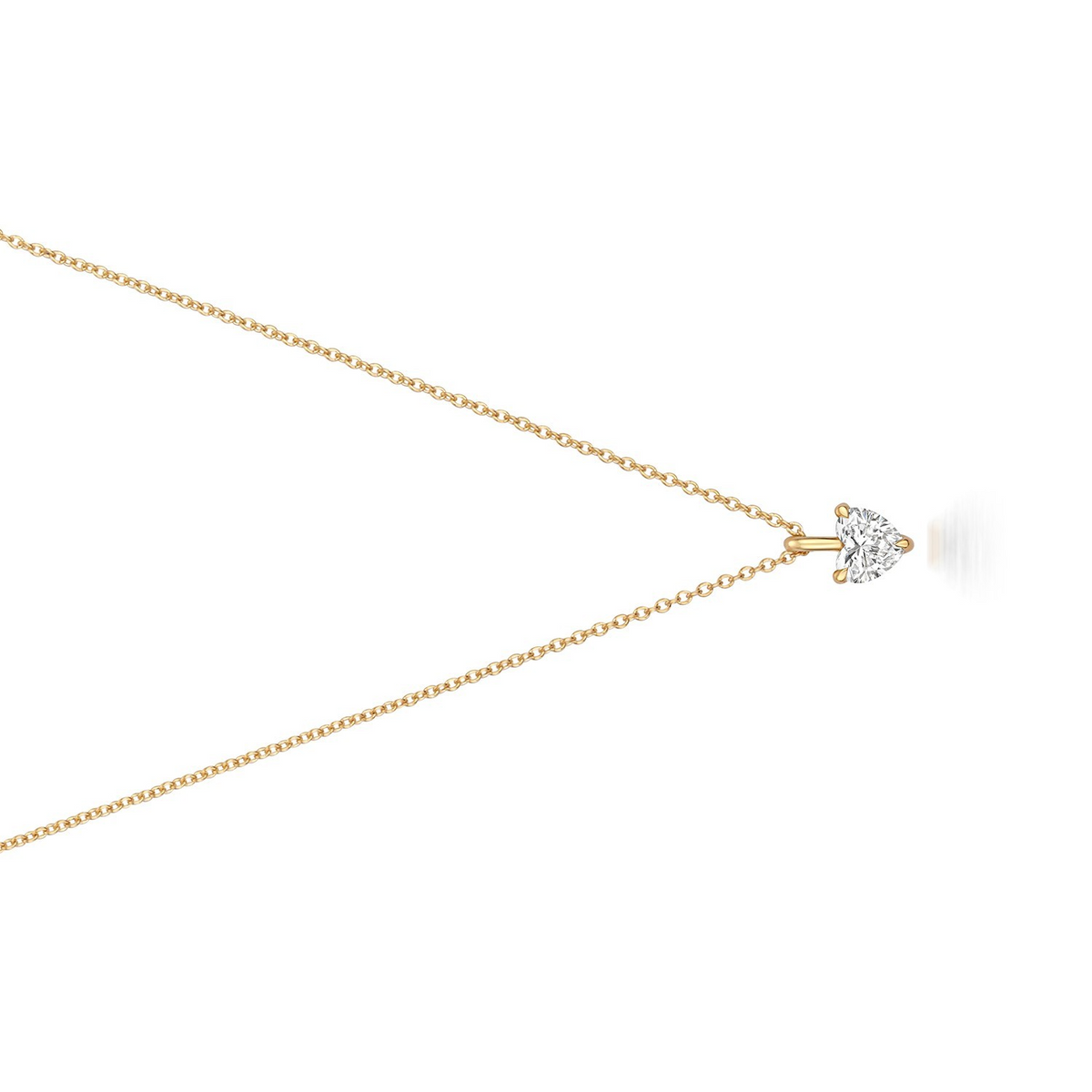 1 Natural Diamond Heart Necklace 18ct Yellow Gold Hallmarked British Made