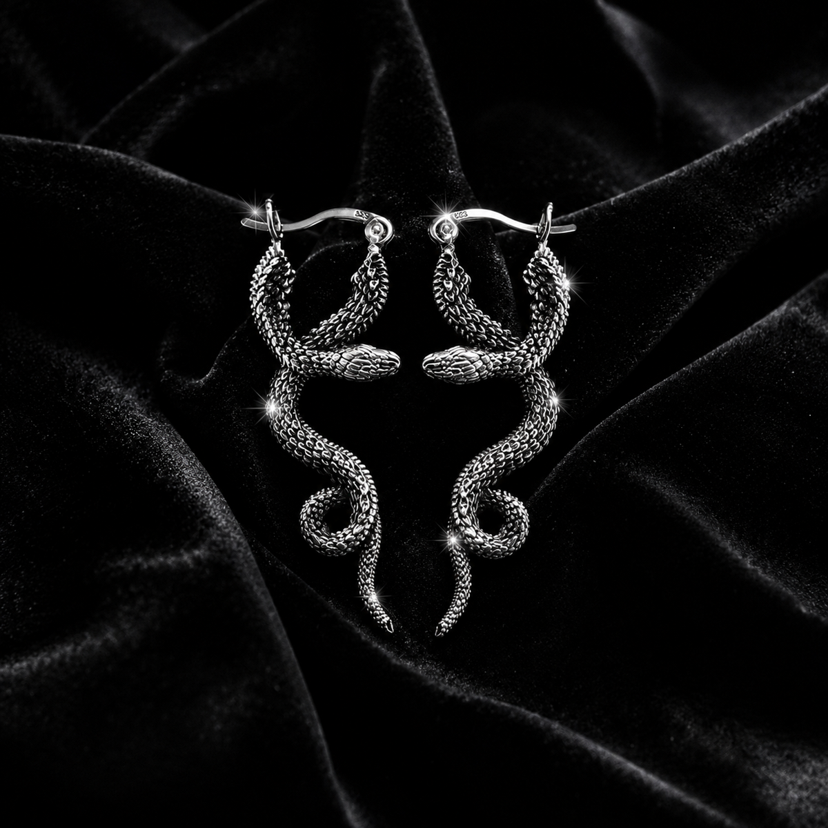 Snake Hoop Earrings Sterling Silver 925 Hallmarked British Made Brand New Boxed