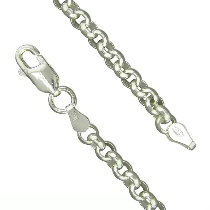Gents Solid Sterling Silver Interlinked Cable Chain Bracelet 925 Hallmarked