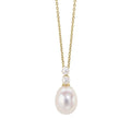 3 Stone Freshwater Pearl Necklace 9ct Yellow Gold 375 Hallmarked British Made