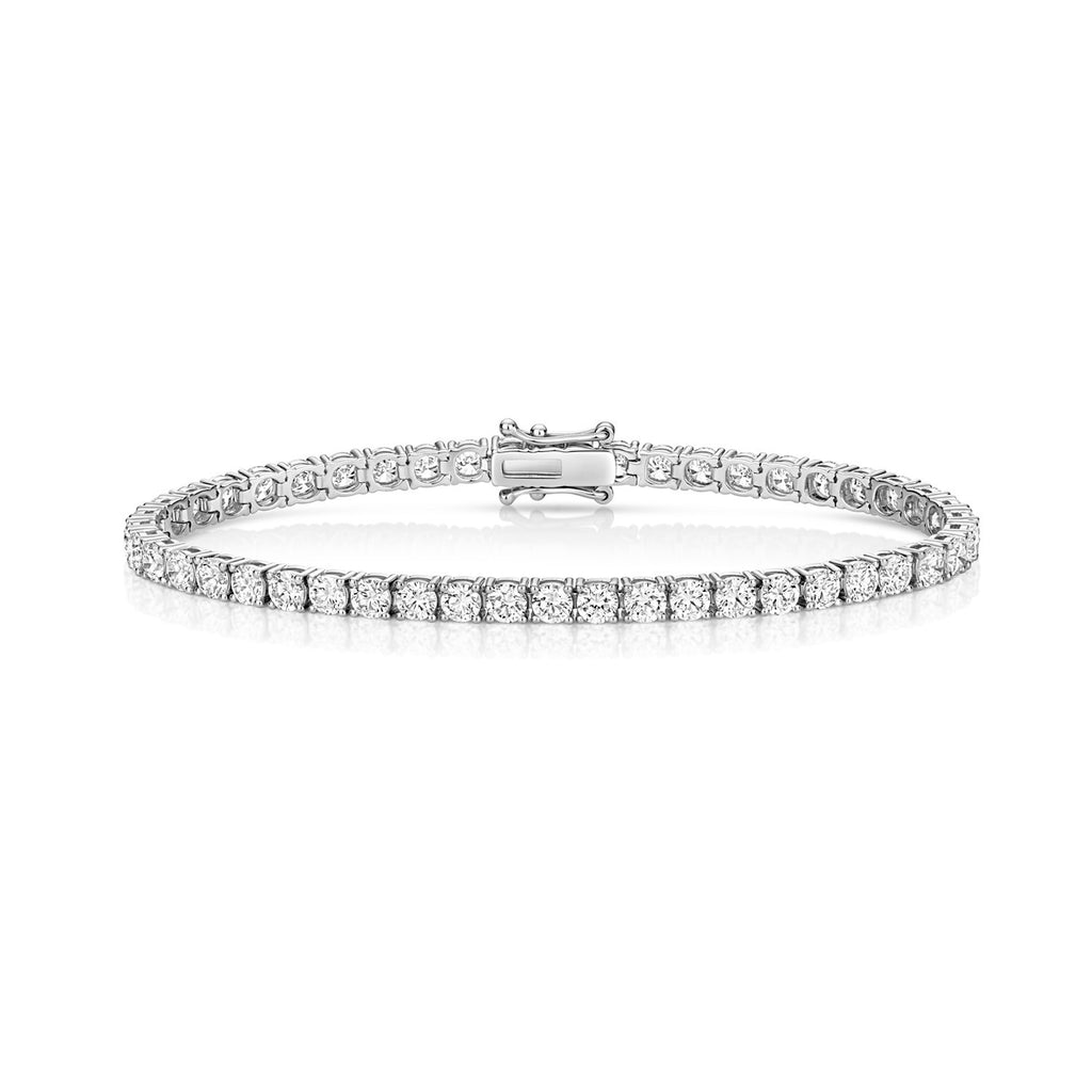 Lab Grown Diamond 18ct White Gold Tennis Bracelet Hallmarked British Made