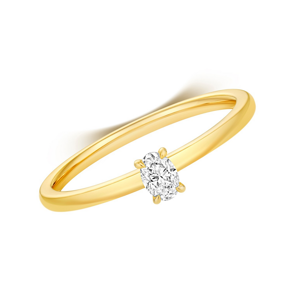 1 Natural Diamond Oval Solitaire Ring 18ct Yellow Gold Hallmarked Sizes K - N