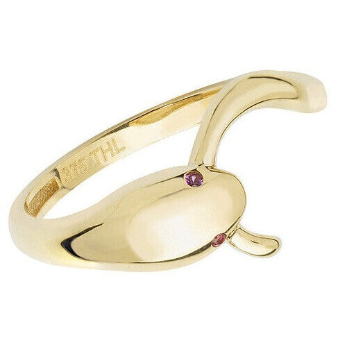 Amethyst Snake Ring 9ct Yellow Gold Hallmarked Sizes J - T British Made