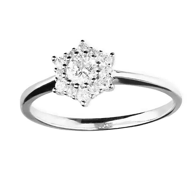 Hexagonal Cluster Ring Sterling Silver 925 Hallmarked British Made Size L - R