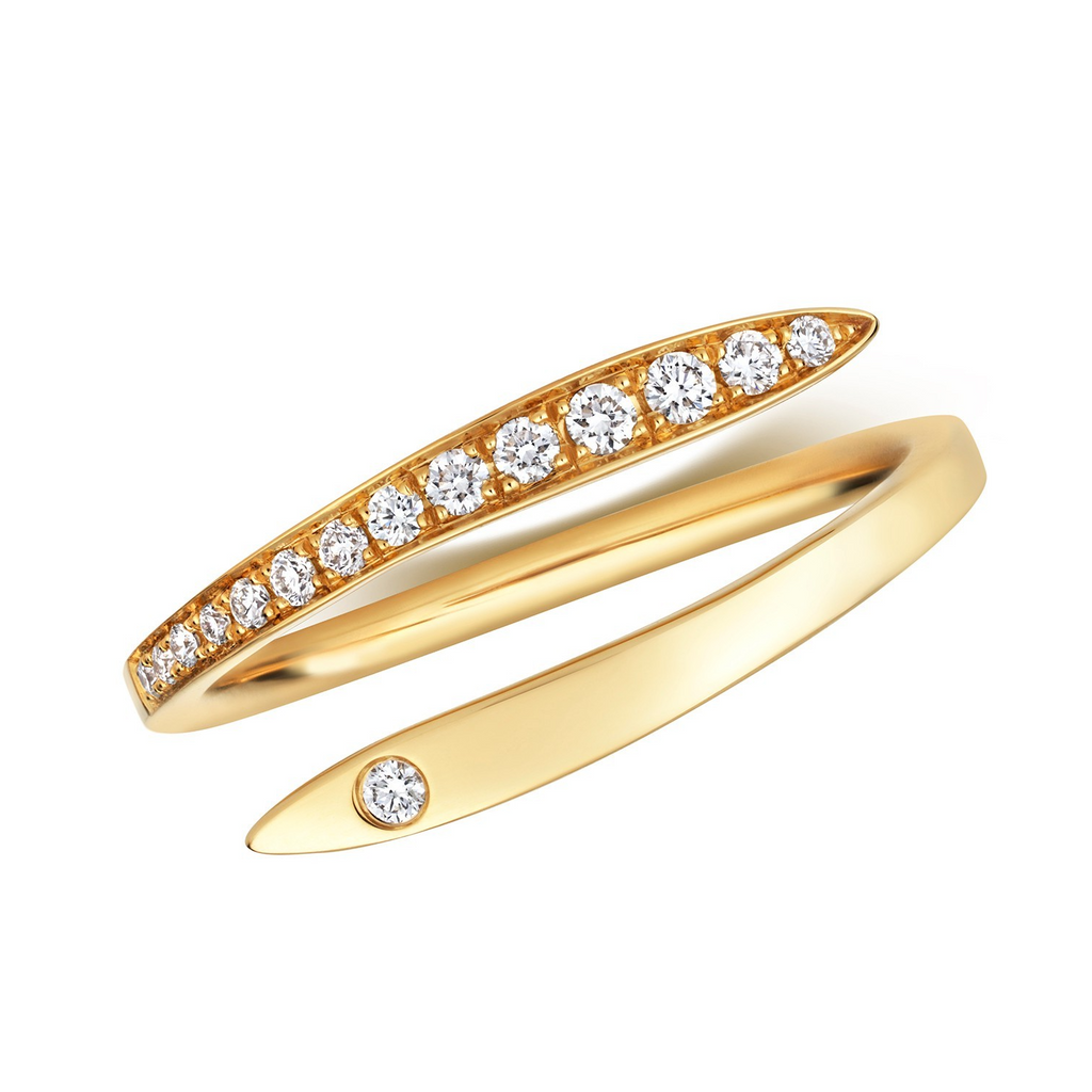 15 Natural Diamond Crossover Ring 18ct Yellow Gold Hallmarked Sizes J - Q