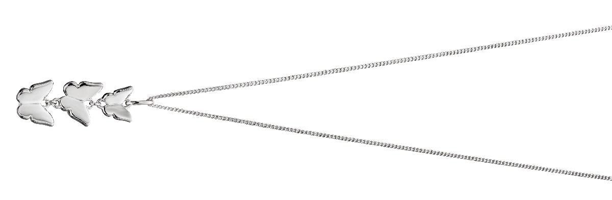 Triple Butterfly Pendant Sterling Silver 925 Hallmarked All Chain Lengths