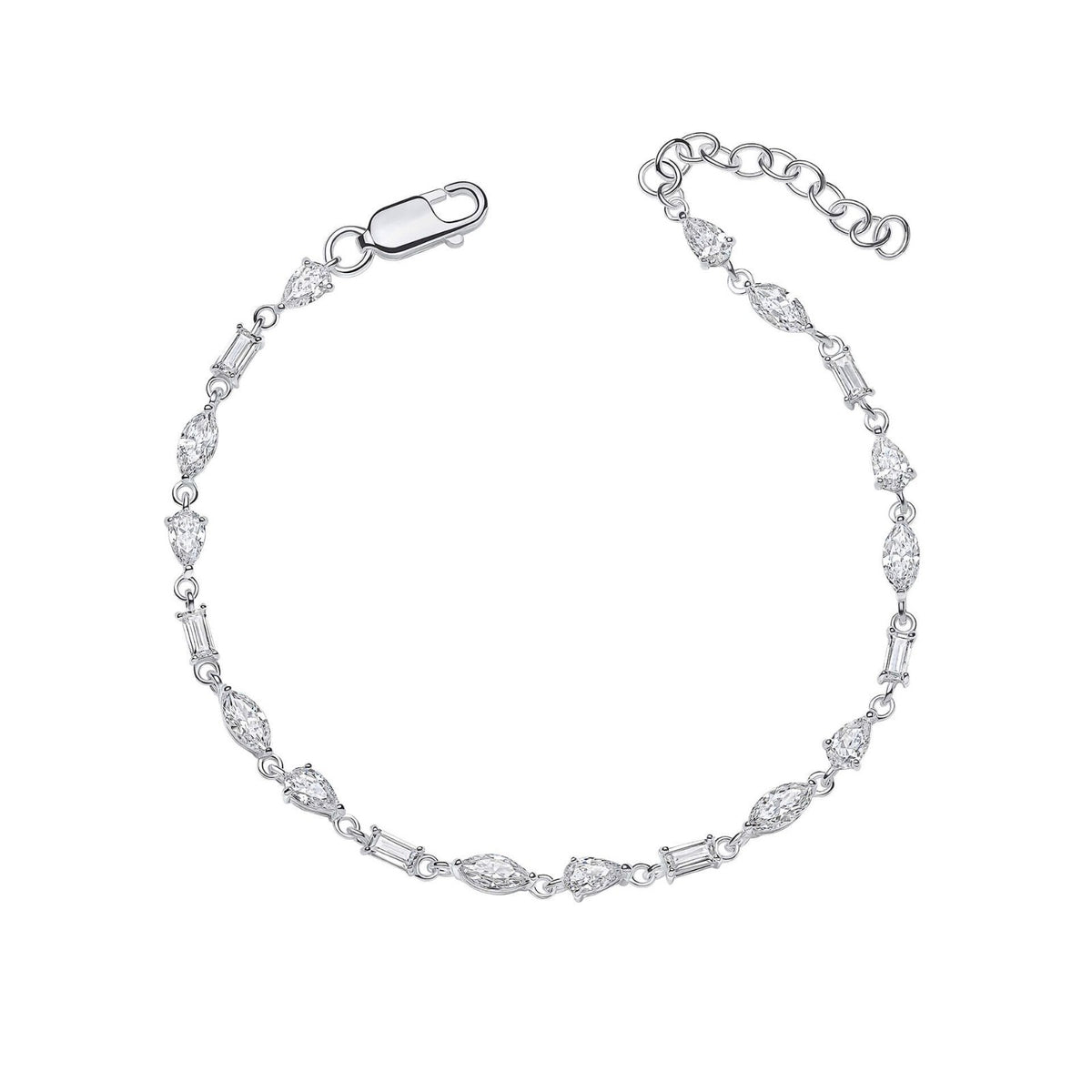 Mixed Stone Tennis Bracelet Sterling Silver 925 Hallmarked Brand New Boxed