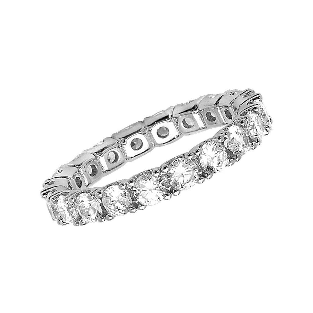 Sterling Silver Eternity Ring Anniversary Gemstone 925 Hallmarked Size L - Q