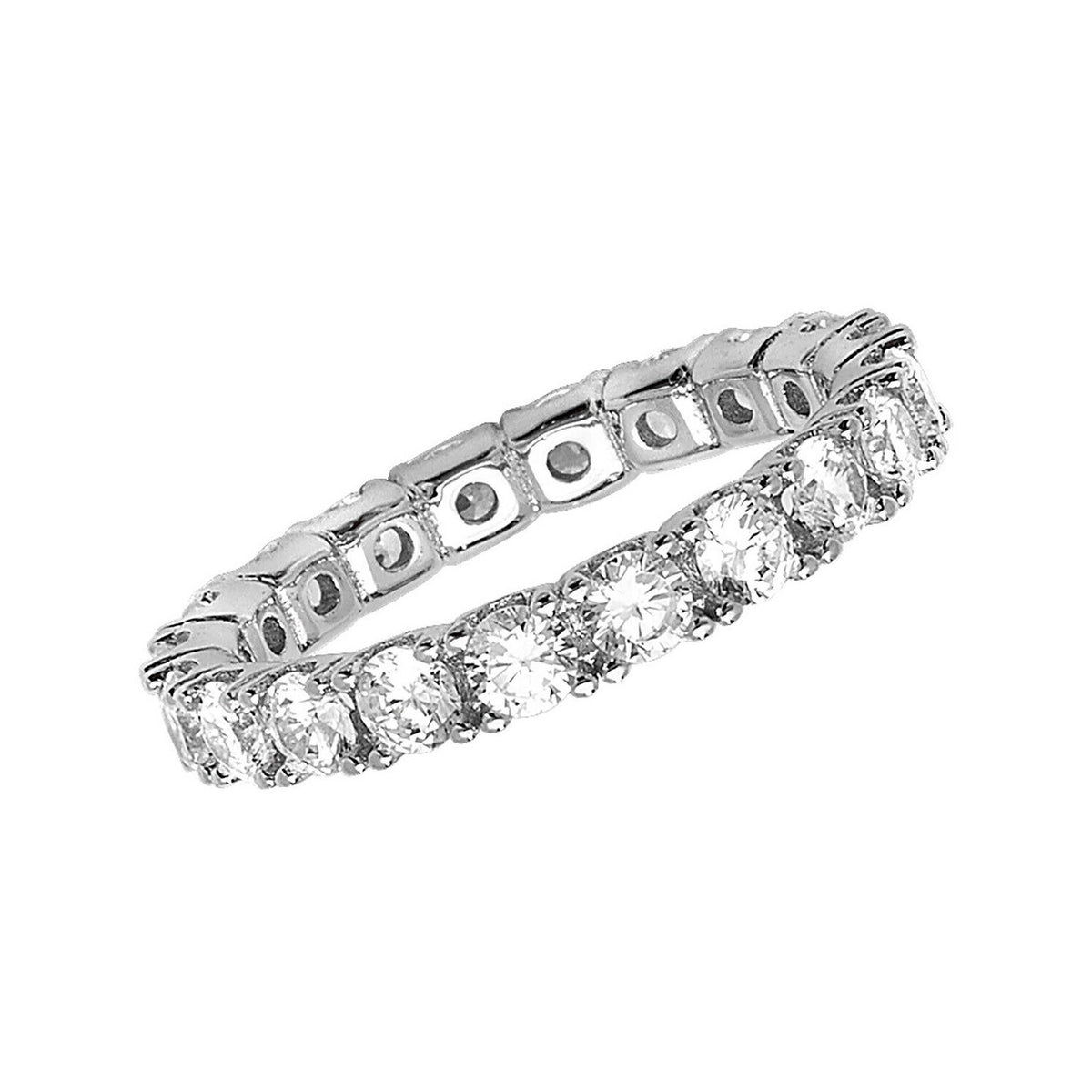 Sterling Silver Eternity Ring Anniversary Gemstone 925 Hallmarked Size L - Q