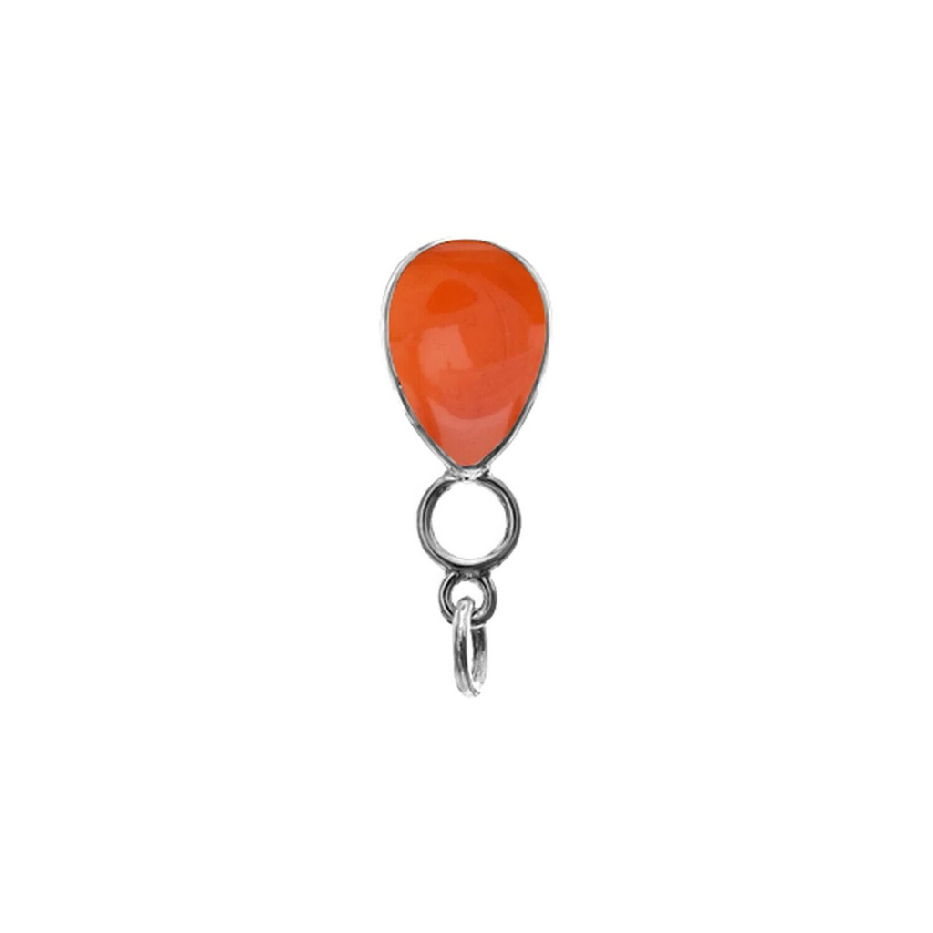 Carnelian Hoop Pendant Sterling Silver 925 Hallmark All Chain Lengths Brand New