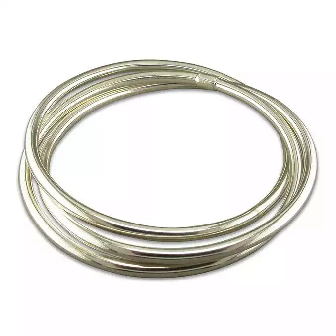 4mm Russian Slave Bangle Sterling Silver 925 Hallmarked British Made Brand New