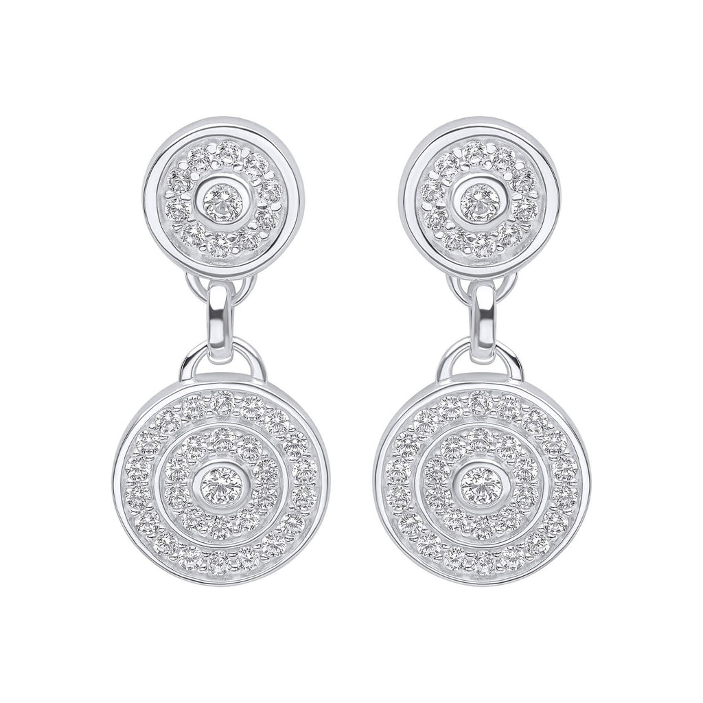 Channel Set Drop Earrings Sterling Silver 925 Hallmarked Brand New Boxed