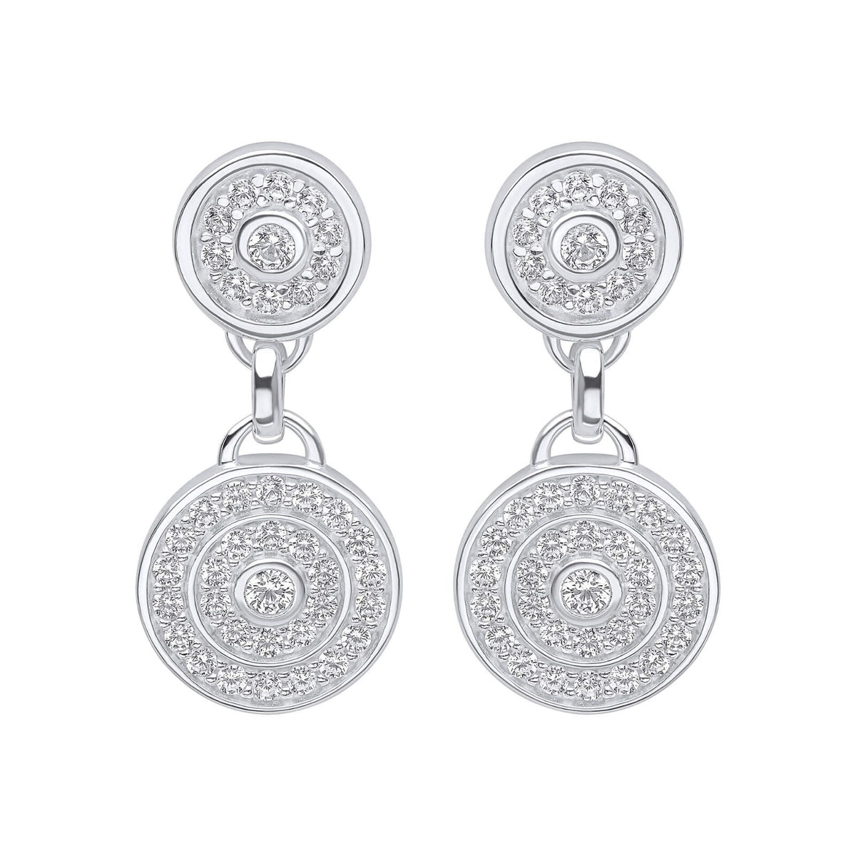 Channel Set Drop Earrings Sterling Silver 925 Hallmarked Brand New Boxed