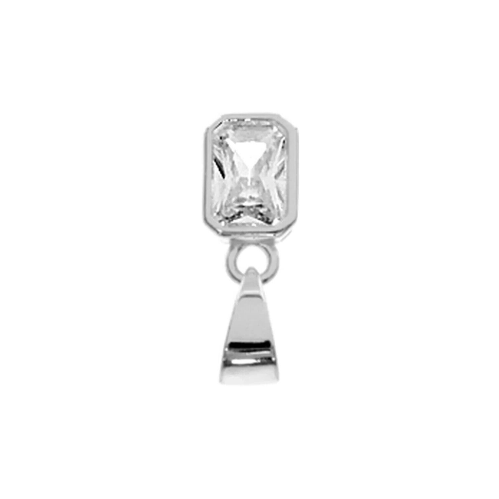 Flush Baguette Pendant Sterling Silver Hallmarked All Chain Lengths Brand New
