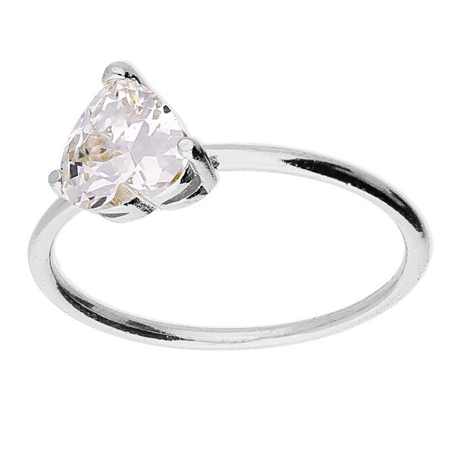 Solitaire Heart Ring Sterling Silver 925 Hallmarked British Made Size J - Q