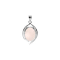 Tailed Rose Quartz Pendant Sterling Silver 925 Hallmarked All Chain Lengths