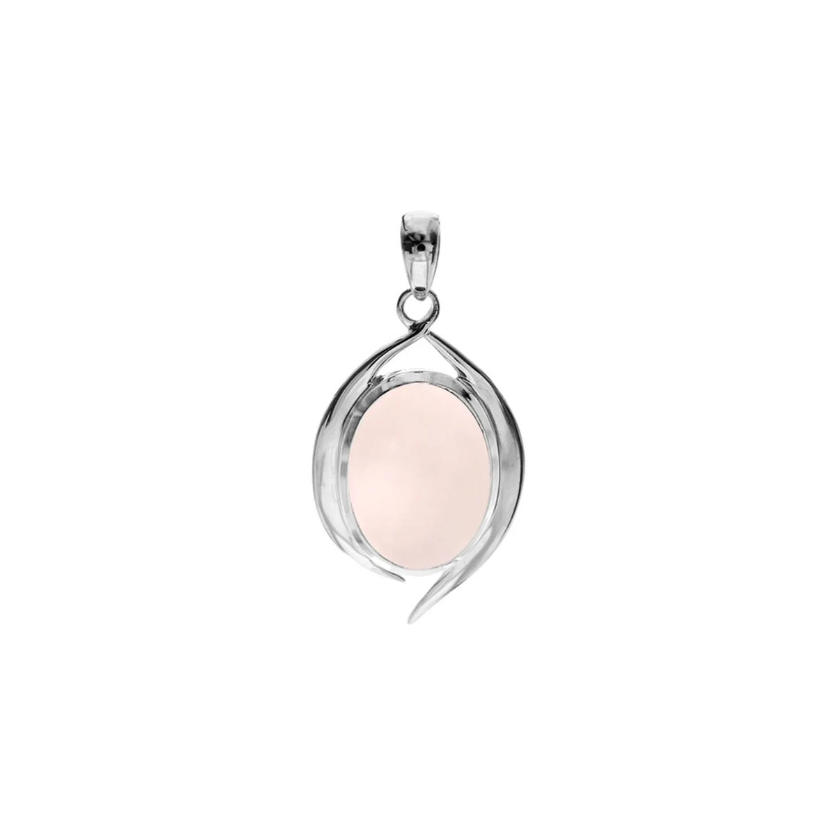 Tailed Rose Quartz Pendant Sterling Silver 925 Hallmarked All Chain Lengths