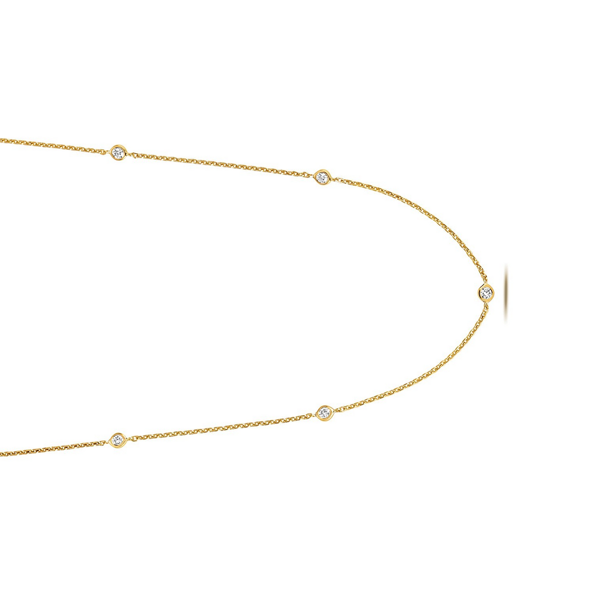5 Flush Natural Diamond Necklace 18ct Yellow Gold Hallmarked British Made