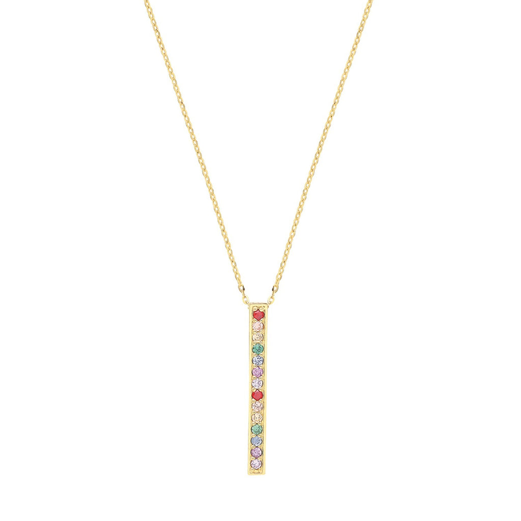 Rainbow Bar Necklace and Bracelet Set 9ct Yellow Gold 375 Hallmarked Brand New