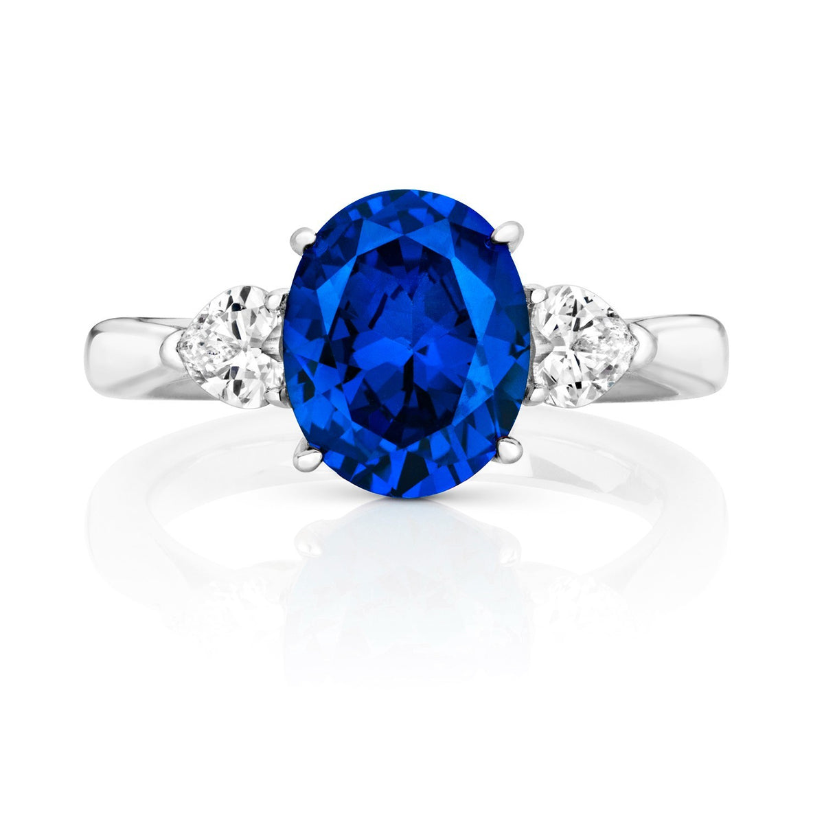 Oval Sapphire Ring Sterling Silver 925 Hallmarked Sizes I - P British Made