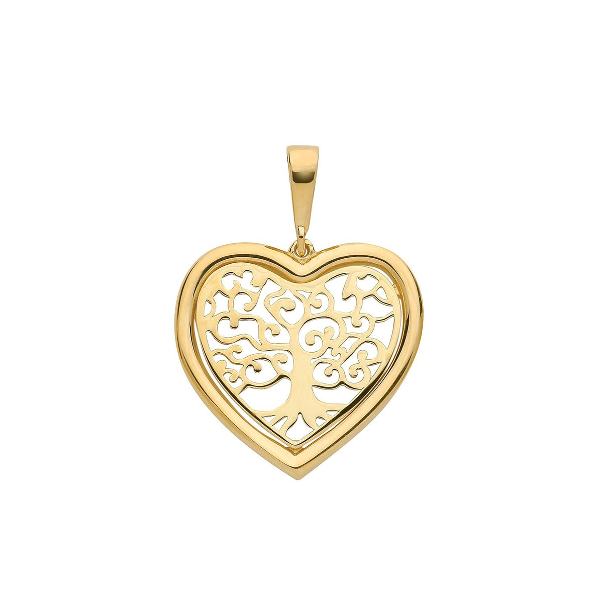 Heart Tree Of Life 9ct Yellow Gold Pendant 375 Hallmarked All Chain Lengths