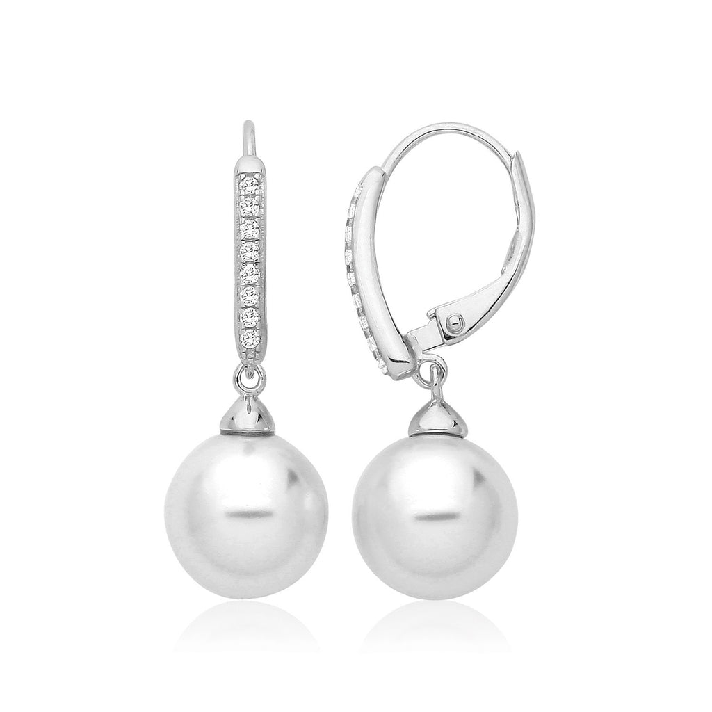 Natural Pearl Hoop Earrings Sterling Silver 925 Hallmarked Brand New Boxed