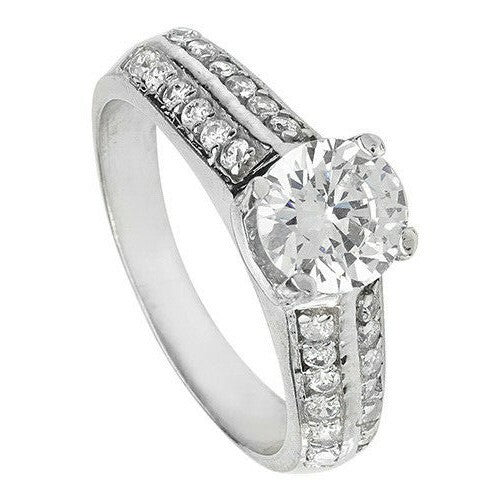 Sterling Silver Solitaire Ring Engagement Gemstone 925 Hallmarked Size M - T