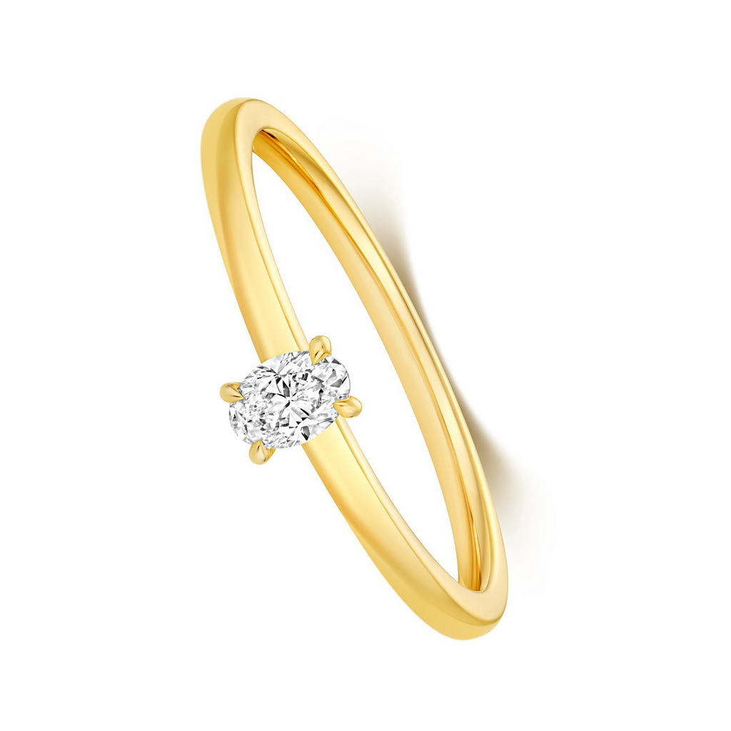 1 Natural Diamond Oval Solitaire Ring 18ct Yellow Gold Hallmarked Sizes K - N