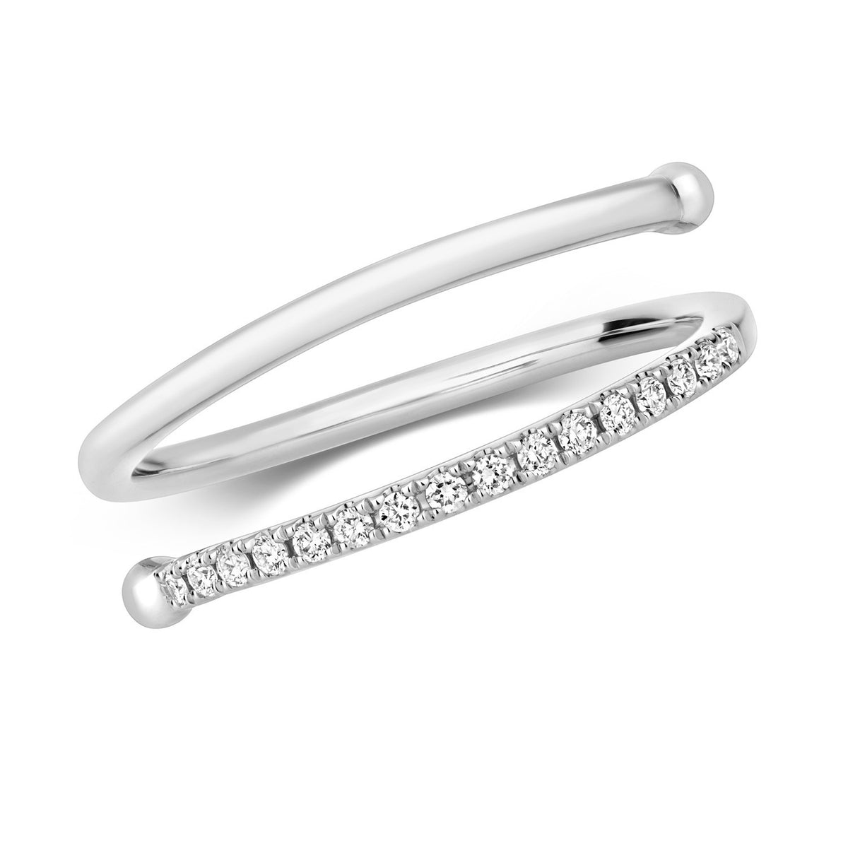 16 Natural Diamond Sprial Wrap Ring 18ct White Gold Hallmarked Sizes J - Q