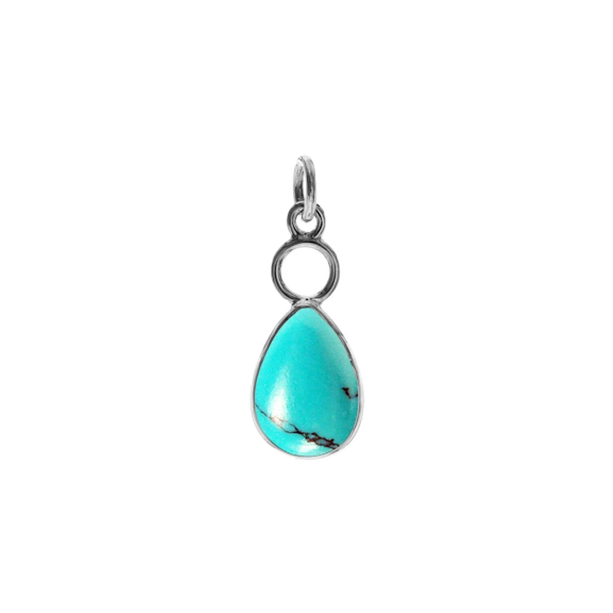 Turquoise Hoop Pendant Sterling Silver Hallmarked All Chain Lengths Brand New