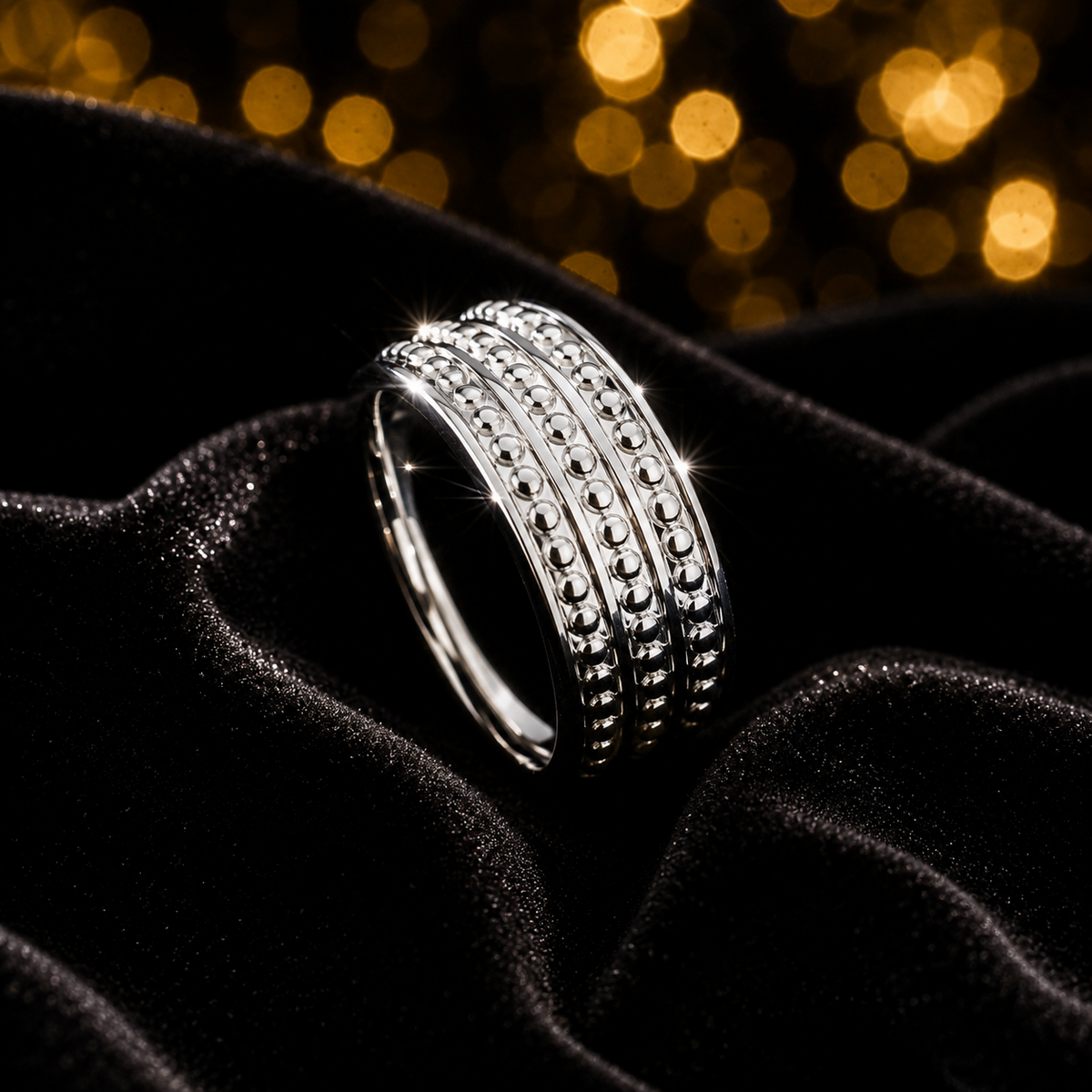 Ladies Wide Millegrain Band Ring 925 Hallmarked British Made Sizes K - N