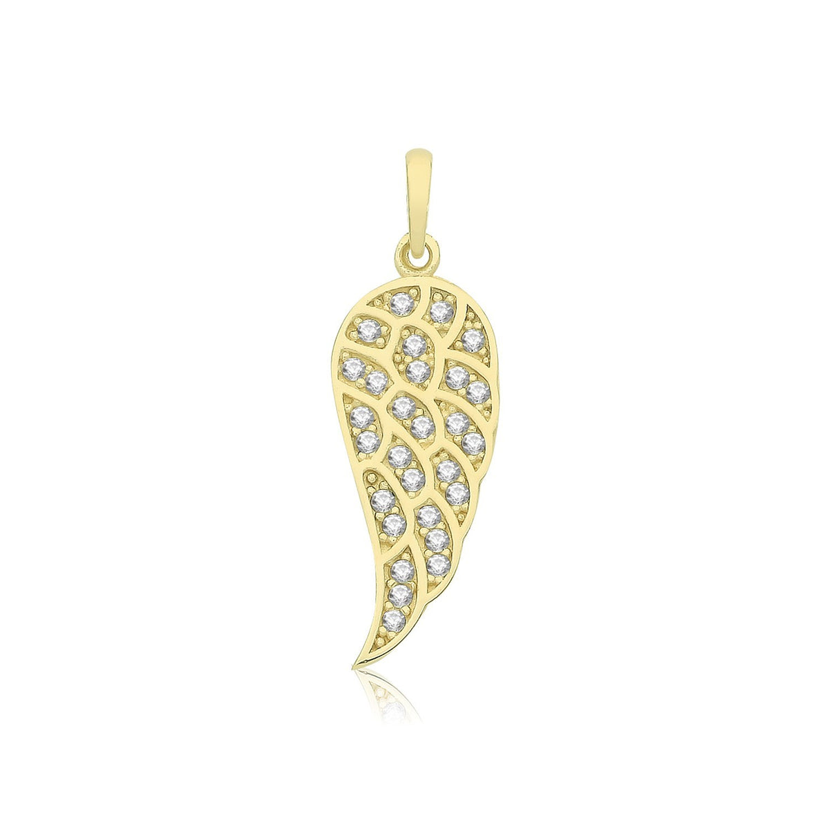 Angel Wing 9ct Yellow Gold Pendant 375 Hallmarked British Made All Chain Lengths