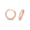 8mm Natural Diamond Hoop Earrings 18ct Rose Gold Hallmarked British Made