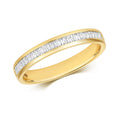 Natural Diamond Baguette Eternity Ring 18ct Yellow Gold Hallmarked Sizes J - Q